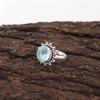 Himmelblauer Topas Edelsteinring, Handgefertigter Silberschmuck, 925 Sterling Silber Ring, Zarter Silber Topas Ring Geschenk für Schwester