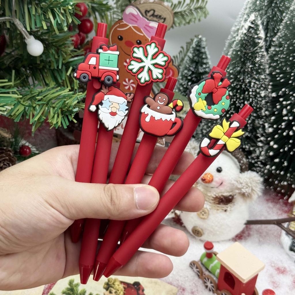 20PCS Christmas Series Ballpoint Pens Creative Black Ink Pen Smooth Writing Office Pens Holiday Gifts School Students Supplies