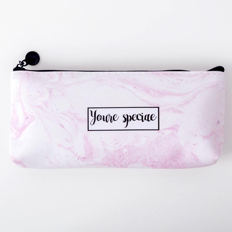 

1 шт. Милый пенал большой вместимости с мраморным узором, принадлежности для письма, кожаная сумка для ручек, сумка для карандашей, пенал, сумка на молнии