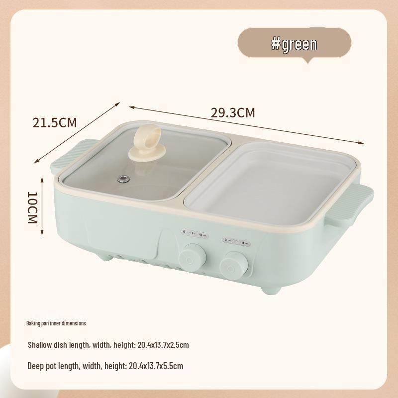 Compact Multi-Functional Electric Cooker for 1-2 Persons: Steaming, Boiling, Baking, and More—Ideal for Home and Dorm Use зелёный