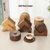 Homeglen Japanese Style Round Solid Wood Coaster Set