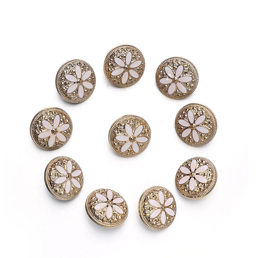 10Pcs Alloy Shiny Rhinestone Pearl Clothing Buttons DIY Clothing Sewing Button Needlework Handmade Accessories