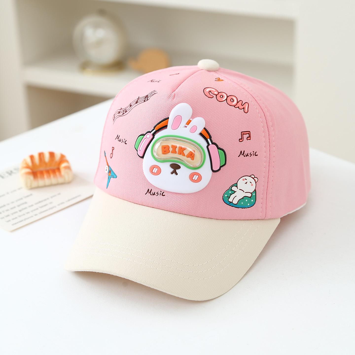 

Cartoon mesh baby baseball cap cute rabbit toddler sun hat summer breathable cotton adjustable children s pointed hat 52-54CM