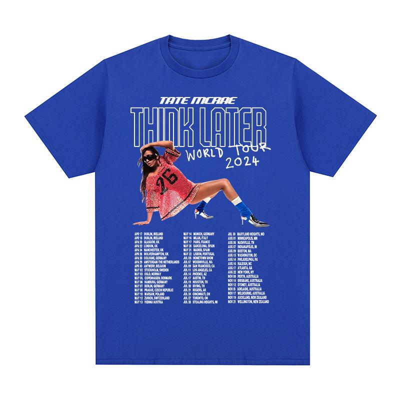 Tate McRae think later Greedy Vintage tshirt Album Tour Harajuku Streetwear Cotton Unisex T shirt New TEE TSHIRT Womens tops