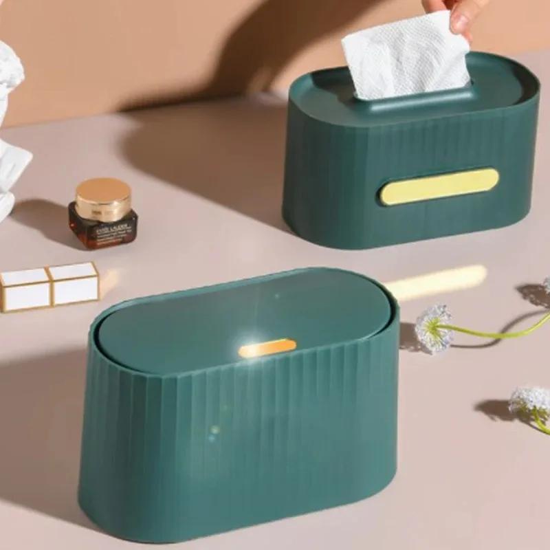 Desktop Cosmetics Storage Box Dust-proof Makeup Organizer for Cotton Pads Swabs Beauty Egg Holder Bathroom Jewelry Organizer