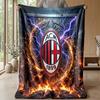 AC Milan Theme Blanket Soft Flannel Blanket Plush Throw Blanket Cozy Sofa Bed Blanket for Home Decor