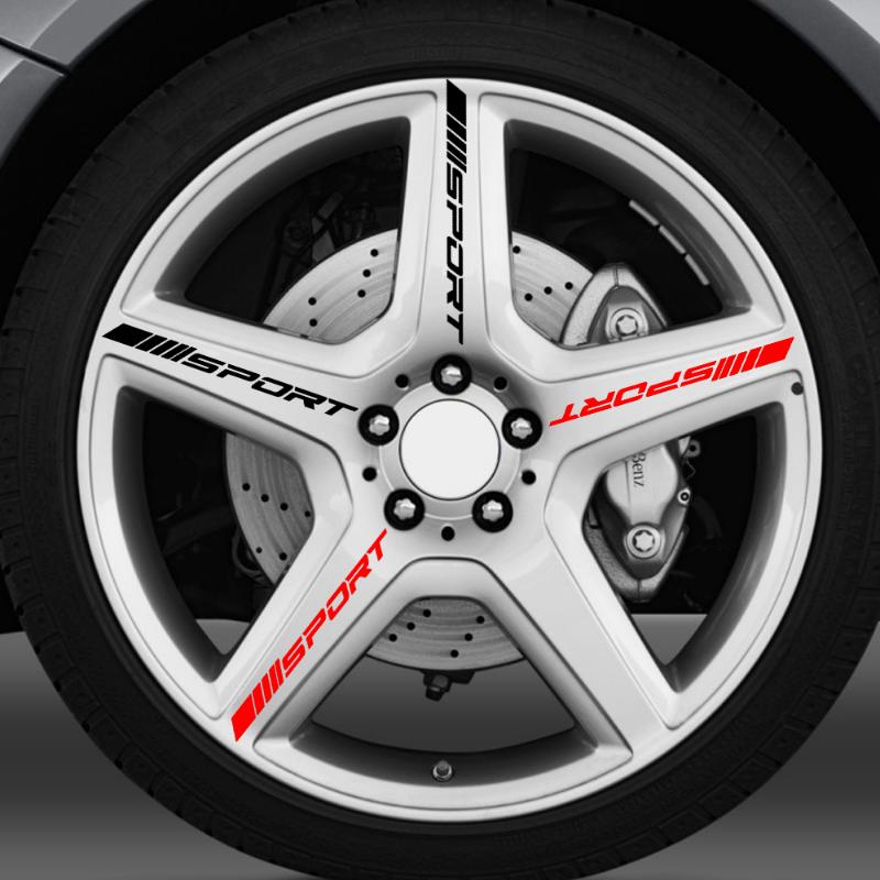 Car Wheel Hub SPORT Sports Stickers Fashione Tire Rims Exterior Decal Decoration Automobile Wheel Hub Sports Decal Sticker