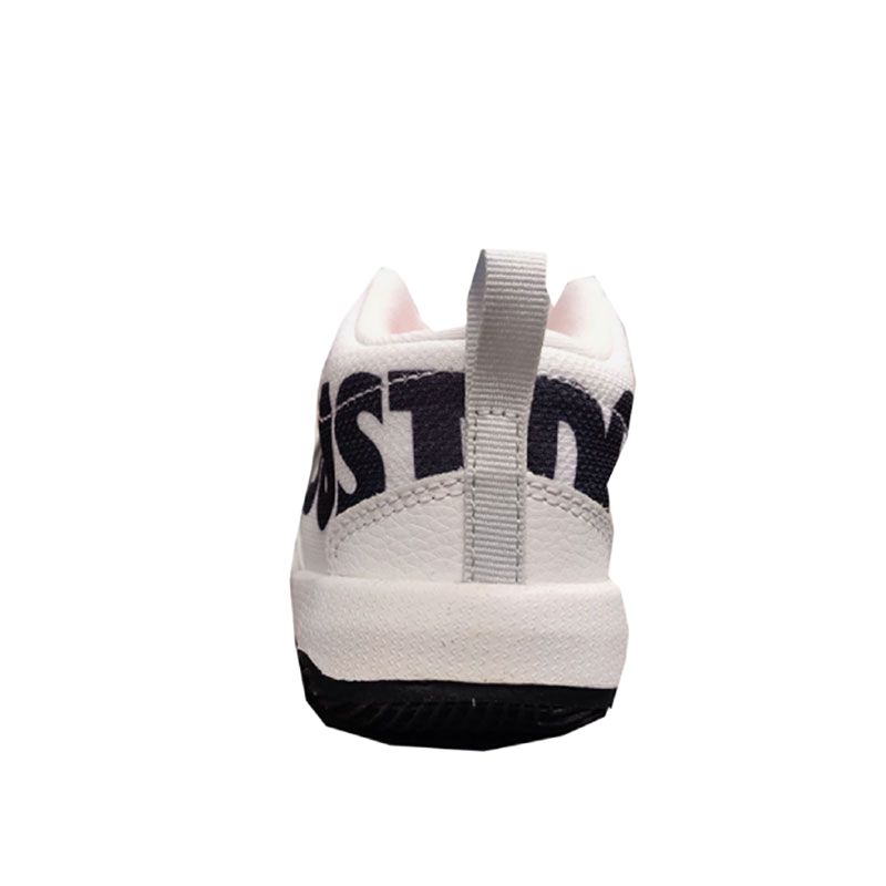 Nike Team Hustle D 8 JDI Slip Resistant Cushioning Abrasion Resistant Mid Top Toddler Shoes Black White AQ9978-100