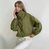 Womens Relaxed Fit Stand Collar Single-Breasted Lightweight Casual Jacket 2026