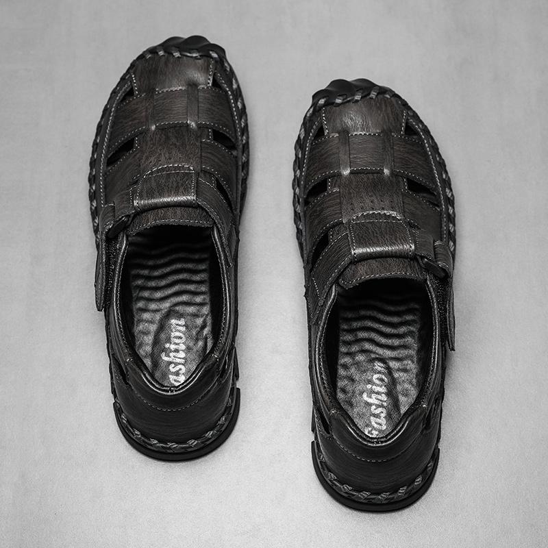 Handgenähte Herren-Strandsandalen aus echtem Leder in Übergröße