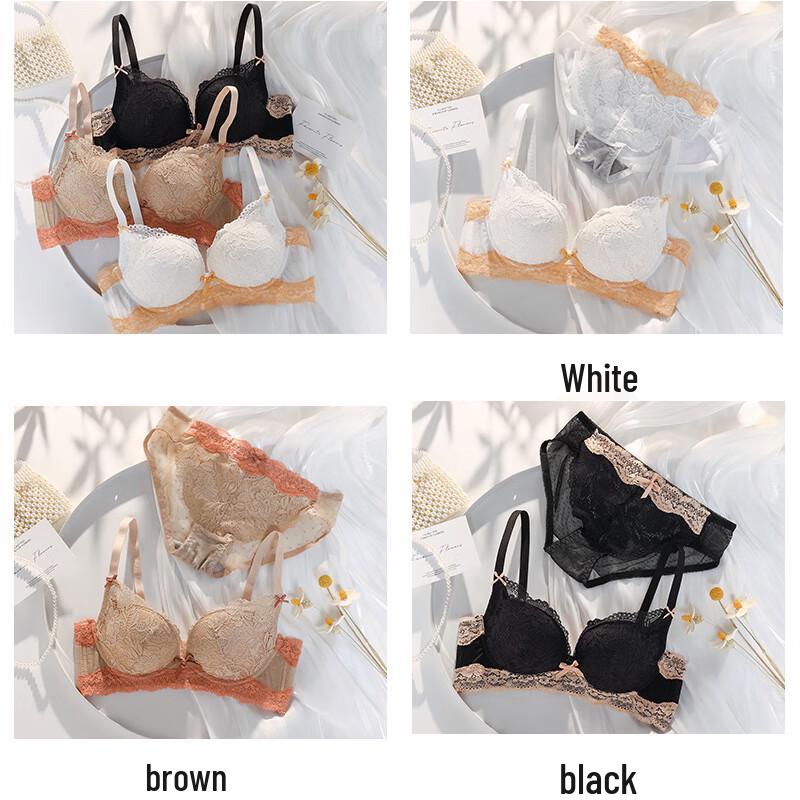 LangSha Women's Lace Push-Up Bra & Panty Set