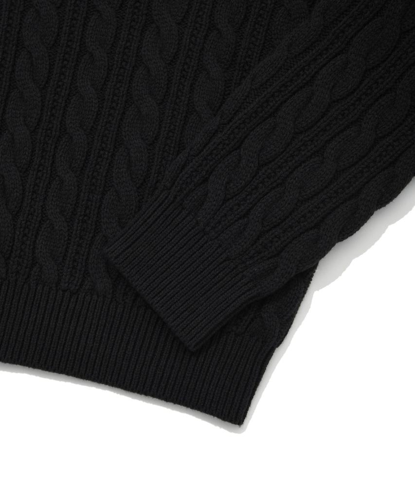 COVERNAT WOMAN Clover Heart Cable Knit Black