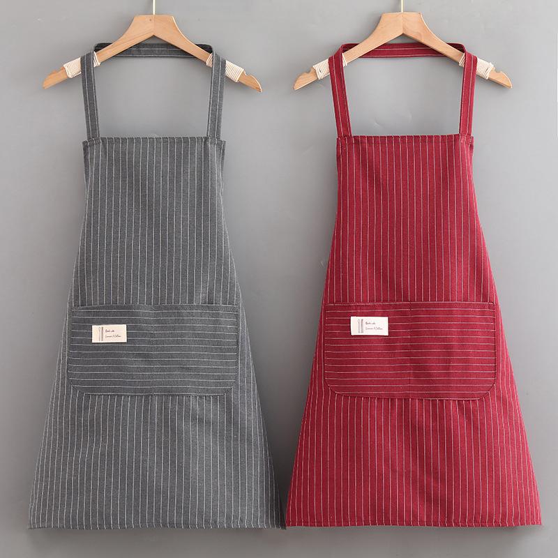 1Pc Simple Sleeveless Apron Kitchen Household Polyester Cooking Apron With Pocket Clothes Protection For Barber Painter Chef