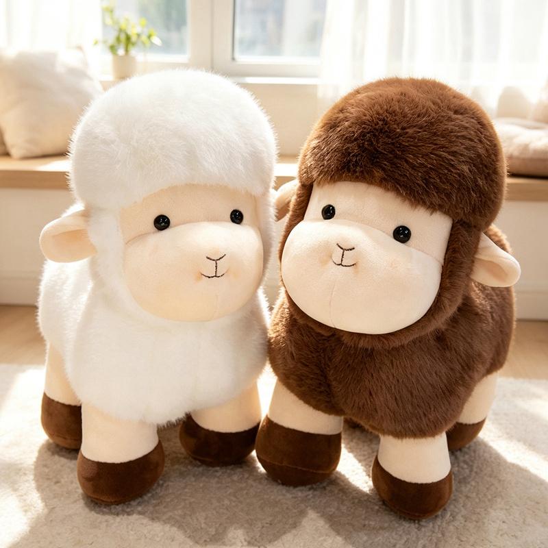 25/35Cm Cute Laura Lamb Plush Doll Black White Brown Sheep Plush Doll Ranch Lamb Doll Soft Stuffed Animal Ranch Souvenirs