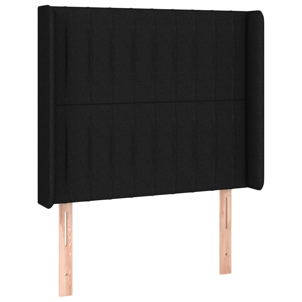 Vidaxl Wingback Headboard, Black, 93X16X118/128 Cm, Fabric