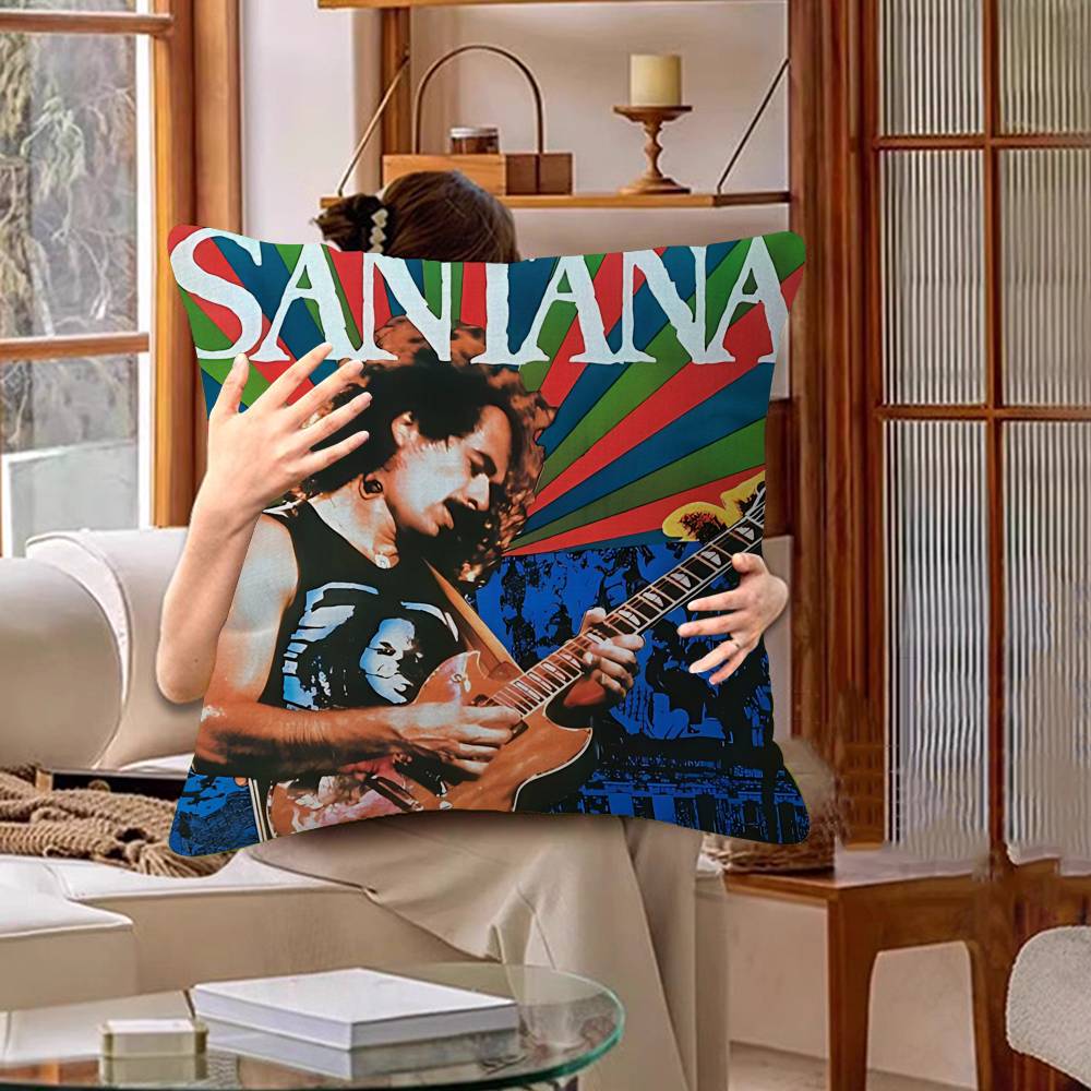 Classic Rock Band S-Santana Pillowcase Toon Gift Cushion Cover Bedroom Home Sofa Chair Seat Decor Pillow Case 12x12Inch