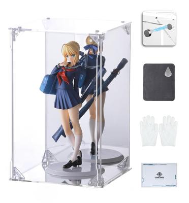 COOLTAKU Figure UV Base Back Magnetic Front More Sturdy Collection Assembly Stain Gloves and Cleaning Cloth Interior Dimensions 15 X Depth 15 X Height
