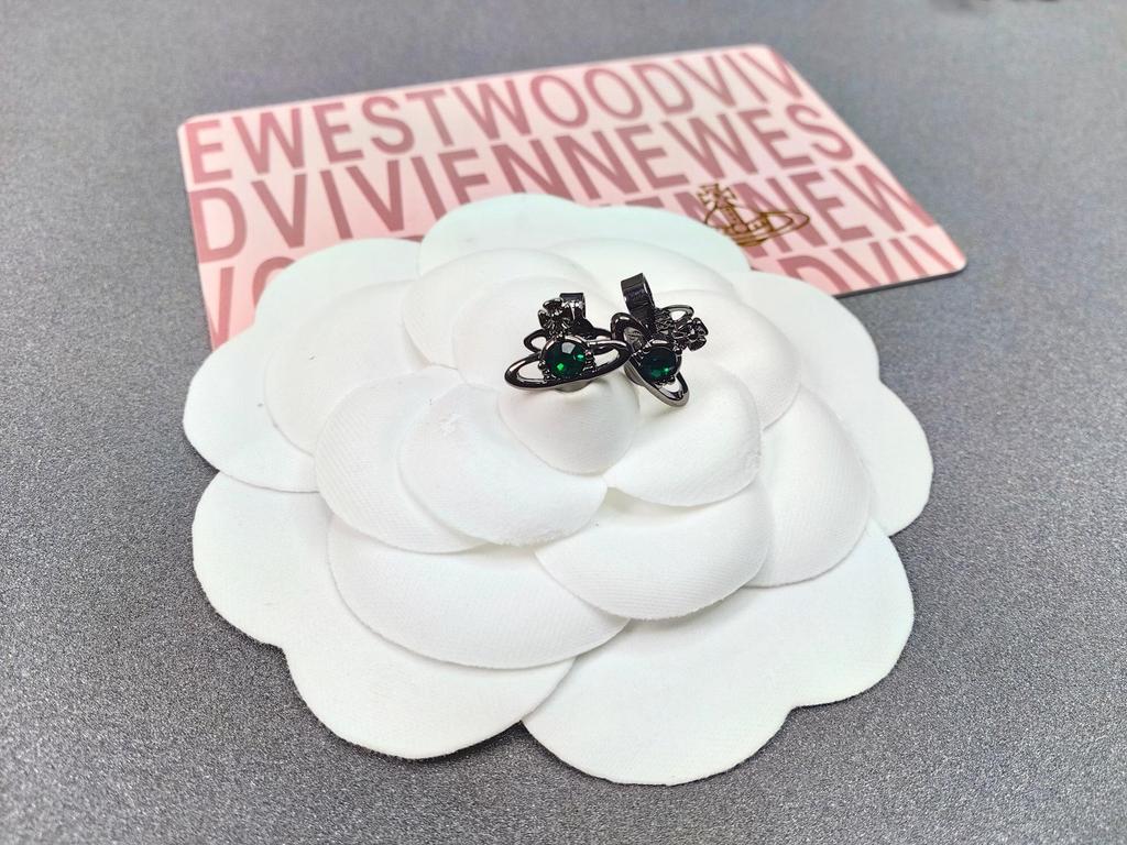 Vivienne Multicolor Zircon Saturn Stud Earrings with Mini Diamond for Women