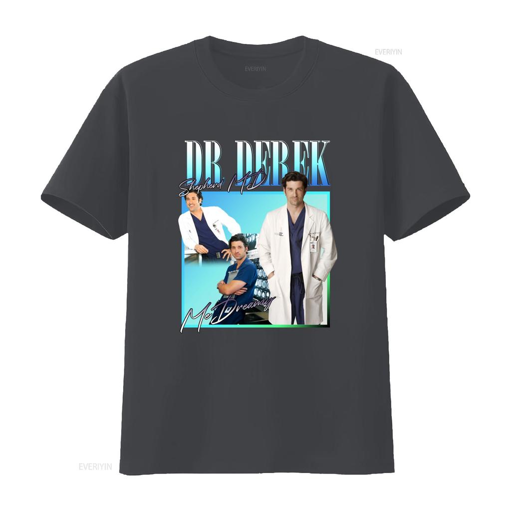 Dr Derek Shepherd T Shirt for Greys Anatomy Fans Grey Sloan Memorial Design Perfect Medical Drama Lovers Vintage Washed