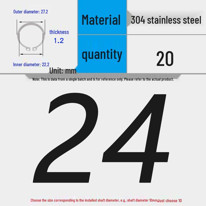 304 Stainless Steel Snap Ring for 3-200 Bearing