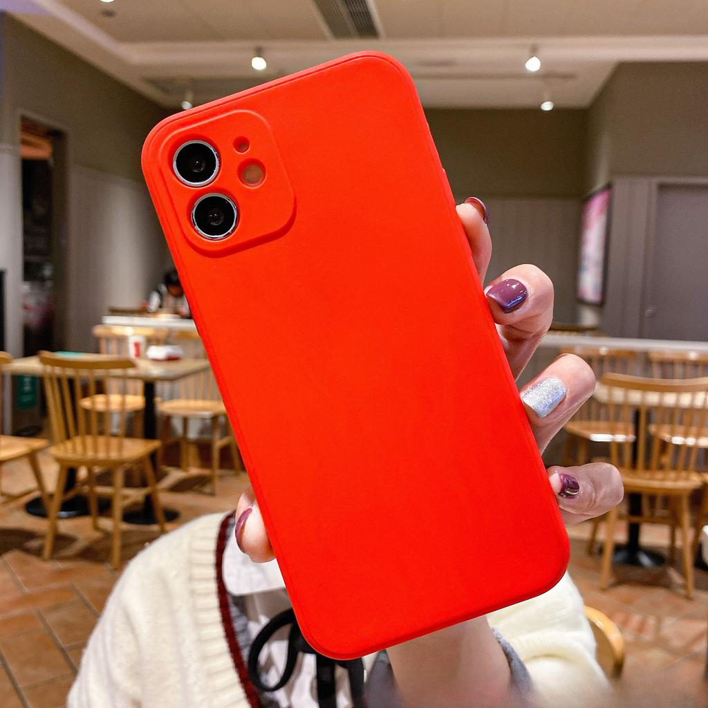 Applicable To IPhone 15 Straight Side Imitation Liquid Silicone Mobile Phone Case Anti-fall Tpu Material Apple 14 Mobile Phone Protection Case