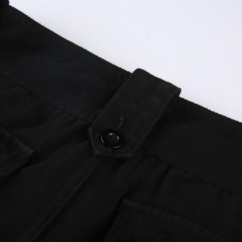 Summer Women's Pant Street Spice Low Waist Double Row Button Tide Artificial Multi-Pocket Denim Casual Pants