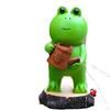 Solar Frog Garden Decor Ornament with Light Outside Decoration Art Craft Outdoor Statue Watering