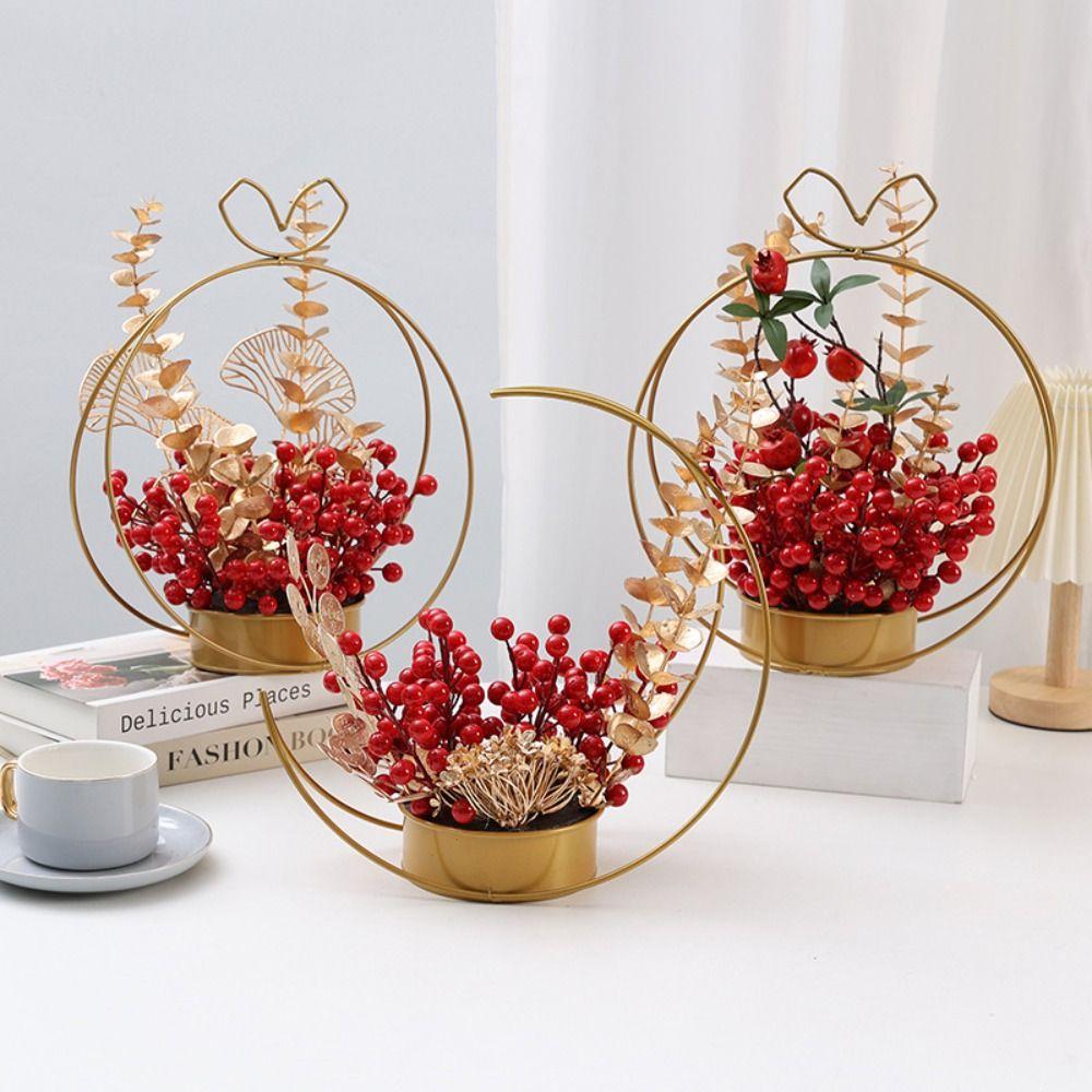 Good Luck Artificial Flowers Plants Pots Best Wishes New Year Pots Tabletop Pots  Living Room