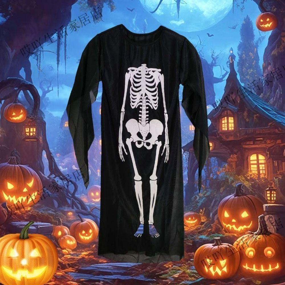 Funny Children's Skeleton Clothes Bones Halloween Dress Up Fashion Halloween Cosplay Costumes  Club