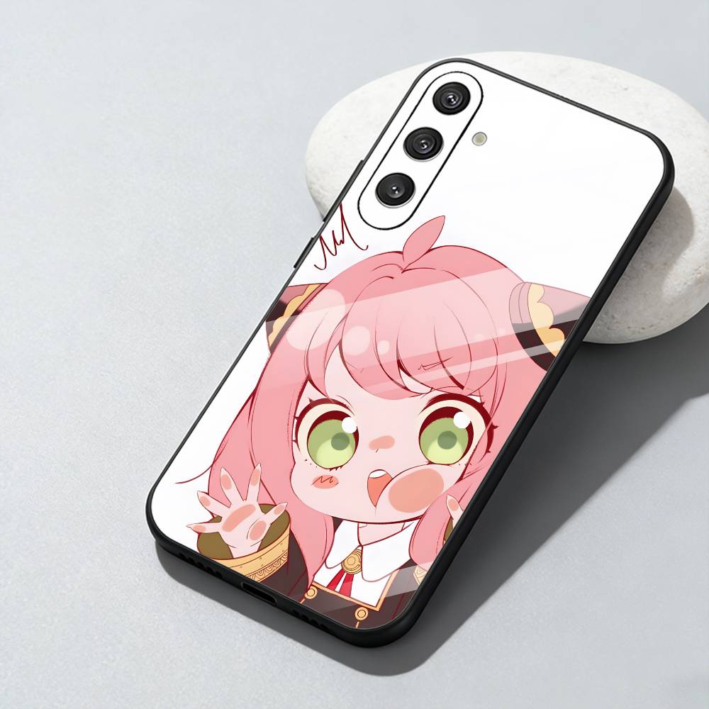 

Daughter S-P-Y x A-Anya Cute Phone Case For Samsung Galaxy A73,A72,A71,A70,A52,A51 Others Soft Black Cover Samsung a73 5g