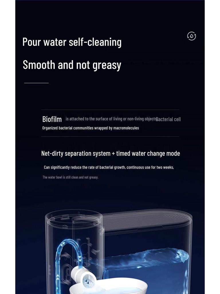 Rechargeable Automatic Water Dispenser for Pets - Anti-Tip Design with Flowing Water for Cats & Dogs