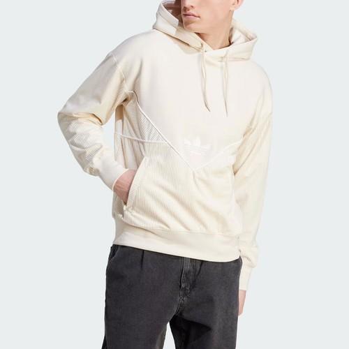 Adidas Originals Embroidered Patchwork Sports Hoodie for Men, White