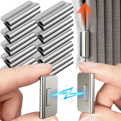5/10 Pair Magnetic Curtain Clips - Hold Curtains Closed, Detachable Curtain Magnets Closure, No Drill, for Indoor Outdoor Patio Curtains