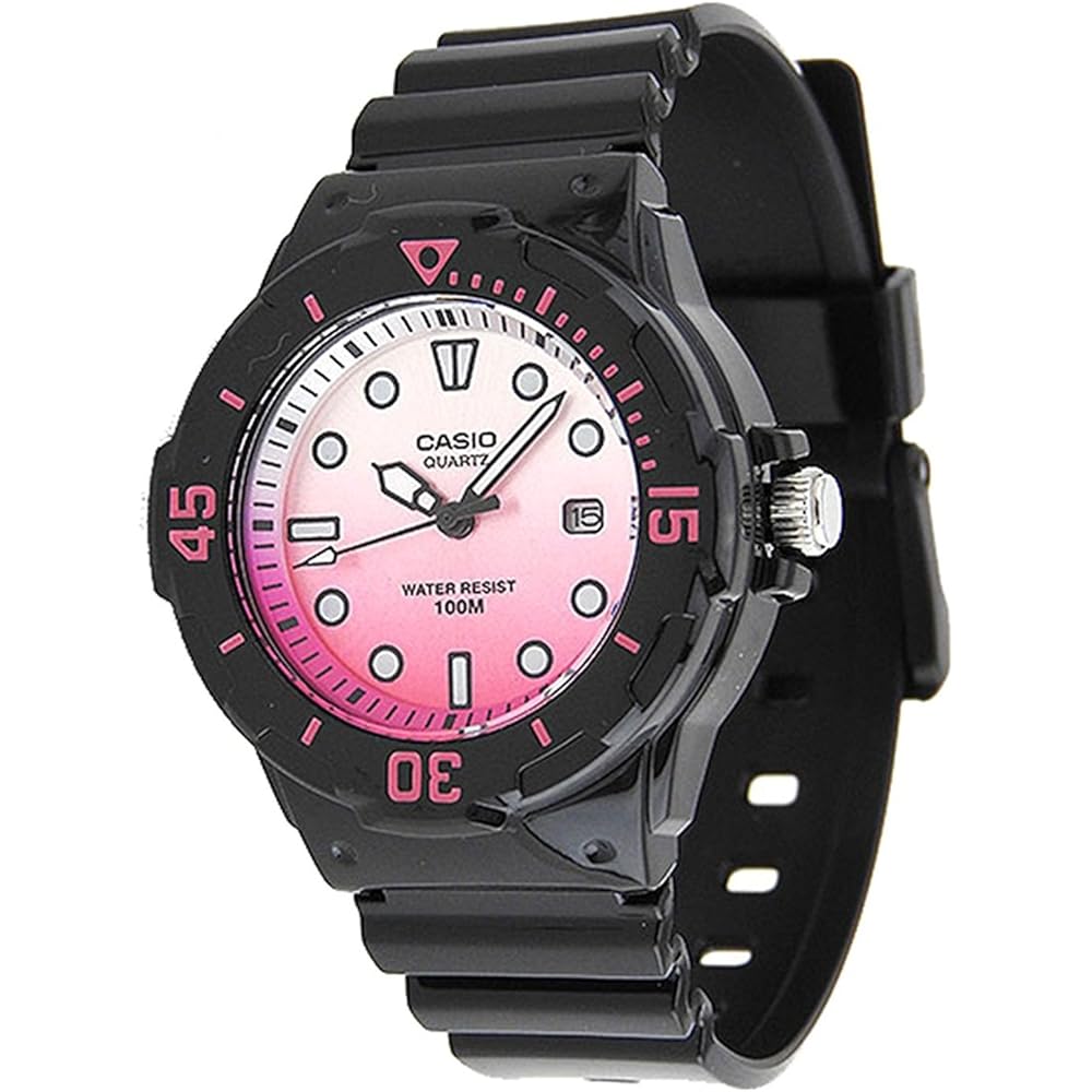 Casio Chipkashi Digital Watch Black Pink 100m Water Resistant Lightweight Design