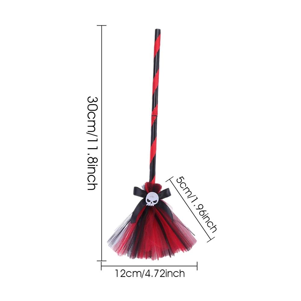Halloween Witch Costume Broom Witch Hat with Flying Witch Broom Witch Hat for Kids Party Costume Accessories Stage Performance