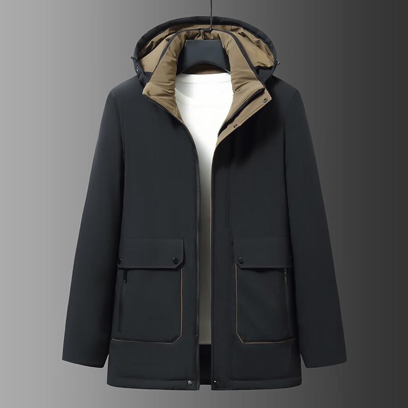 

Dibinze Мужская зимняя куртка большого размера с утеплителем и съемным капюшоном 6XL