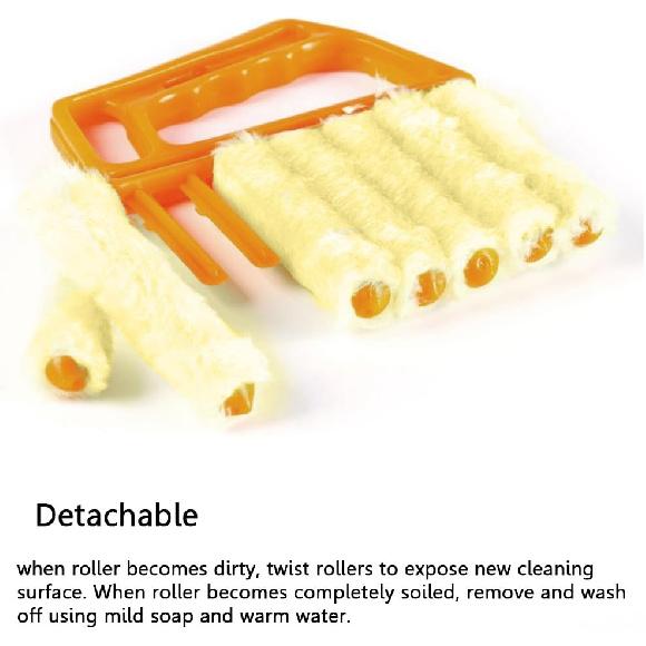 Blind Cleaner Brush , Blinds Dust Shutters , Mini Washable & Removable Window Air Conditioner Duster With 7 Slat Handheld Household Kitchen Cleaning