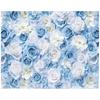 2D Florale Wandkulisse, Blau-Weißer Rosenhintergrund für Junggesellinnenabschiedsparty