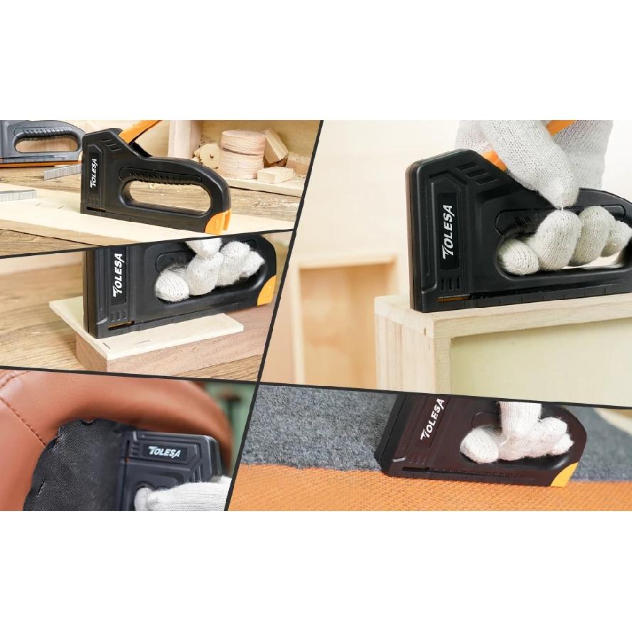 TOLESA Heavy Duty Staple Gun Kit 4 in 1 Upholstery Manual Stapler Gun with 2000 Staples for Wood Carpentry Crafts Wall DIY