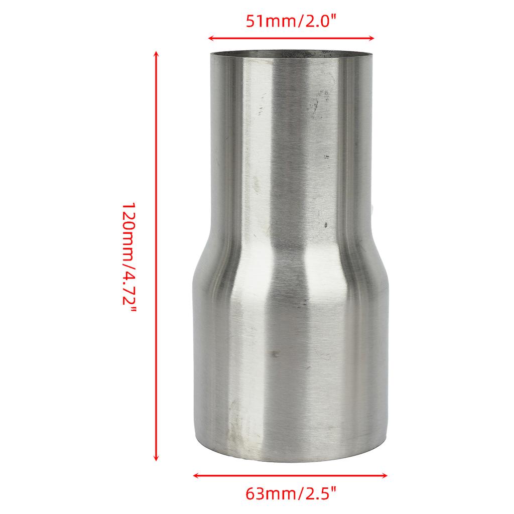 Exhaust Reducer Connector Pipe Tube 2/2.25/2.5/ 3/3.5/4inch Exhaust Reducing Adapter Coupler 51/57/63/76/89mm Stainless Steel