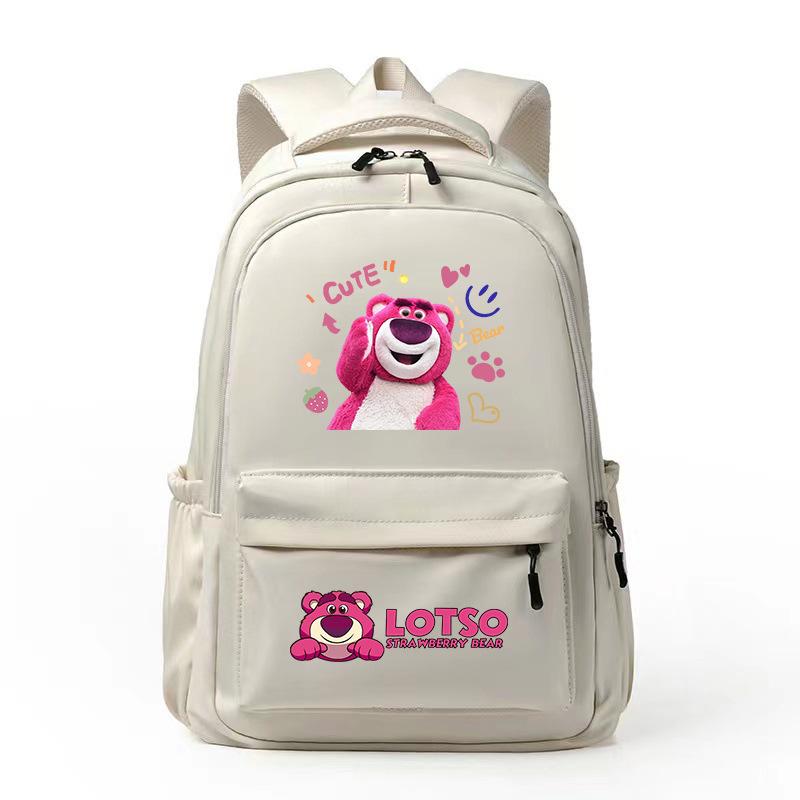 New LOSTO Strawberry Bear Printed Cartoon High-value Primary School Schoolbag Ultra-light Decompression Large Capacity