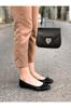 Women's Flat Shoes Black Ropy Ballerina Ballet