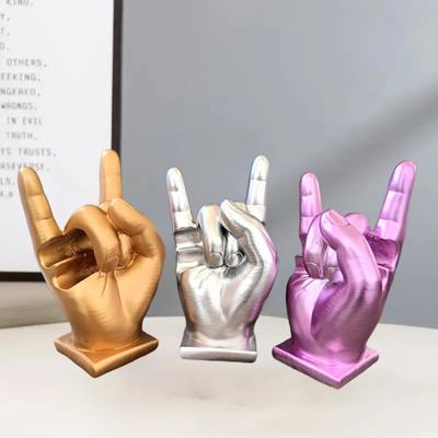 Gesture Ornament Stand Multi-Function Drumstick Pen Holder Resin Rock Ornament Music Accessory