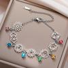 7 Chakra Colorful Zircon Anklet Women Stainless Steel Gold Leg Ankle Bracelet Amulet Meditation Yoga Jewelry Gift