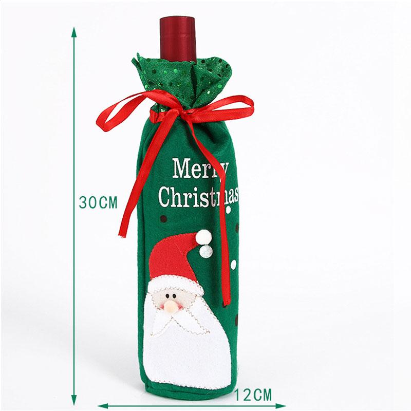 Christmas Wine Bottle Cover Toppers Light Up Santa Claus Gnomes Bottle Bags For Holiday Xmas Table Decorations