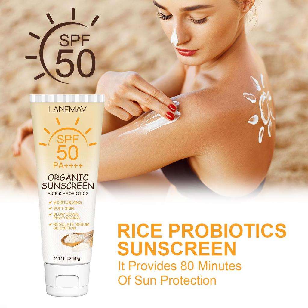 SPF50 Sunscreen-Moisturizing, Nourishing and Softening the Skin Texture,Light and Breathable, Resistant To UV Rays,60g