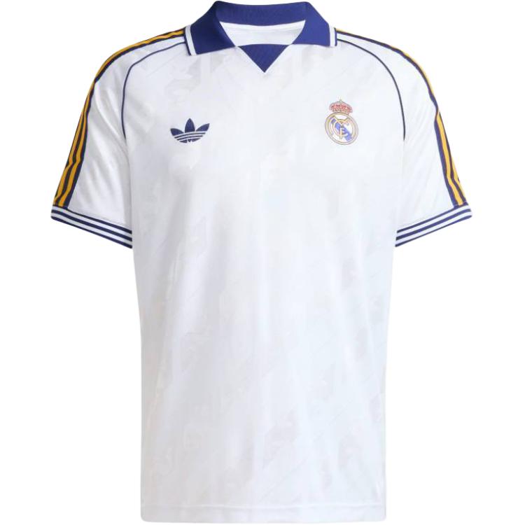 Adidas Originals Real Madrid Logo Pullover Short Sleeve Football Shirt Men tops KC7803