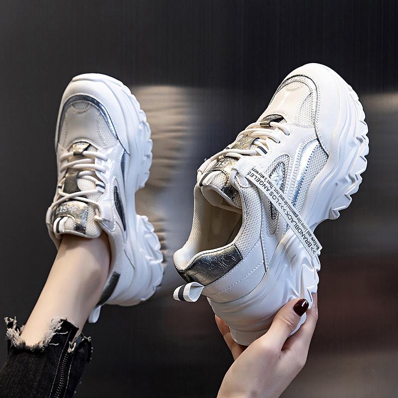 Sneakers Women's Spring 2025 New Casual Shoes Platform Heightening Versatile Women's Shoes Running Shallow Mouth Dad Shoes Women's Tide