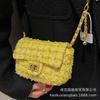 Autumn and Winter Woolen Small Bag Women's 2025 New Trendy Fashion Chain Shoulder Bag Popular Small Fragrant Woolen Small Square Bag