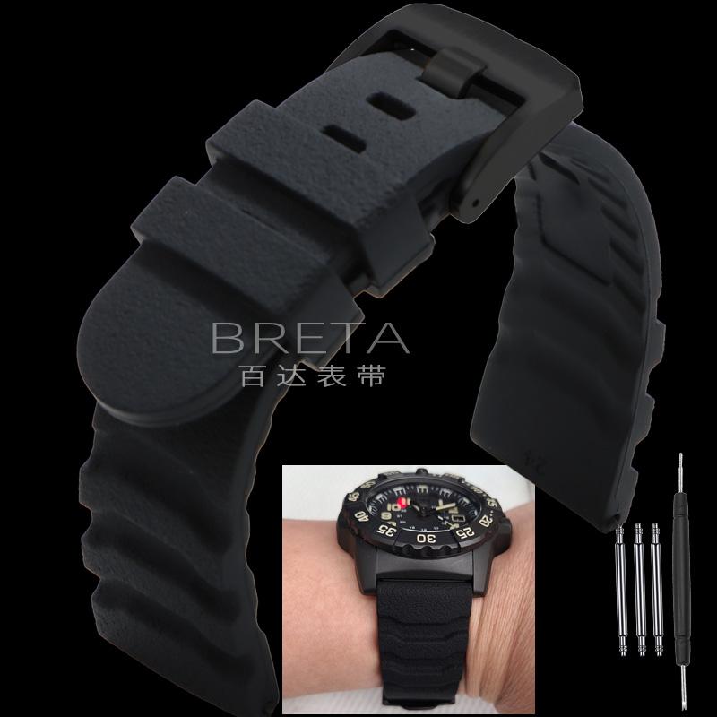 22 24mm Matte Knobby Texture Silicone Watchband for Luminox 3501 8831 3749 3741 Men's Diving Sports Bracelet Replace Wristbands